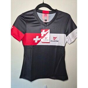 NWT Cuore Lifestyle Tee Women's Short Sleeve Cycling Jersey Black Red & White